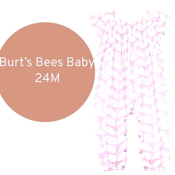 Burt's Bees Baby | Light Lilac Glistening Tie-Dye Organic Cotton Playsuit. 24M - Picture 2 of 3